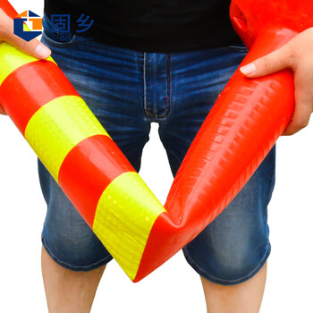 固乡警示柱 挡车柱【75CM PU软胶弹力柱配螺丝】反光柱防撞柱 隔离桩 路障锥（一根柱）