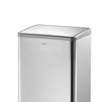 南 SJ50-F01 南方方形脚踏桶 砂银钢 酒店套房果皮桶 商用厨房客厅脚踩开盖垃圾桶 办公室垃圾桶 容量50L