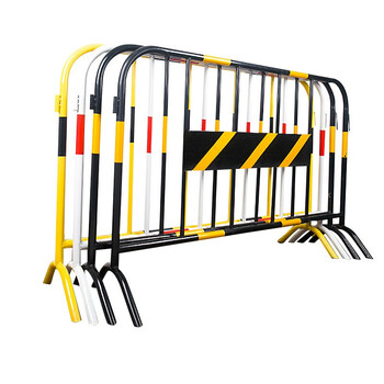 厚创 铁马护栏 加厚道路围栏可移动防撞栏隔离栏临时施工围栏 带牌板 黄黑条纹带牌1m*1.5m 20件起订