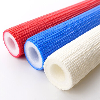 冰禹 BY-7062 彩色家装水管暖通 PE红蓝压花保温管 ppr管道4分6分保护套管 优质高密度保温棉 16白 7mm*1.5m