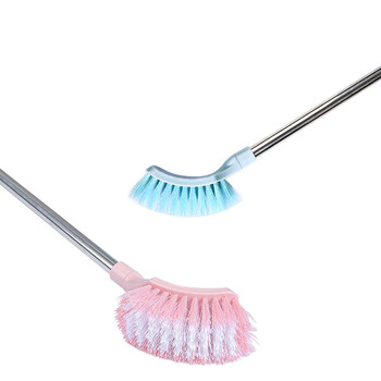 金诗洛 KSL2002 (3个装)不锈钢马桶刷清洁厕刷长柄方头刷弯曲缝隙波浪硬毛马桶刷 蓝色