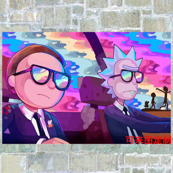 狼天影瑞克和莫蒂海报rickandmorty科幻动画墙纸学生宿舍自粘墙贴纸