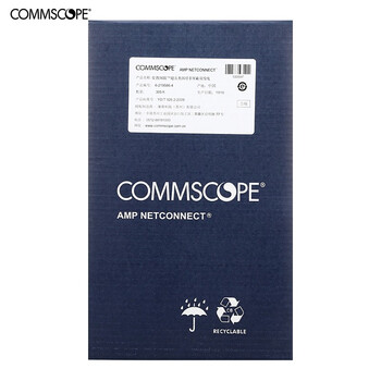 康普 AMP NETCONNECT 原装超五类网线（0.50±0.01mm） 非屏蔽网线 蓝箱 305米 6-219586-4（参考渠道cs24）