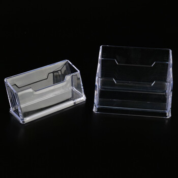 海斯迪克 HKZL-26 亚克力名片收纳盒子 名片座 透明名片架 展会创意精品名片盒 双格
