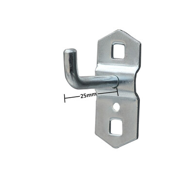 知旦 挂钩 单直挂钩 25mm长方孔洞洞板挂钩五金工具架挂钩 601400 5只装