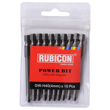 罗宾汉（RUBICON）工业内六角风批嘴GW-H25电动螺丝起子头气动批咀 2.5x75mm 十支装