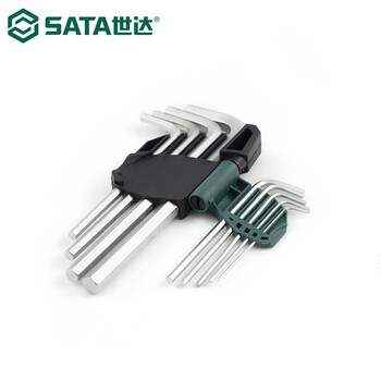 世达（SATA）09107A 9件铬钒钢加长内六角扳手组套