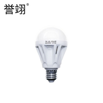 誉翊 LED感应灯E27螺口声光控过道楼梯灯泡 恒流声光控灯泡-7W正白光（10个装）