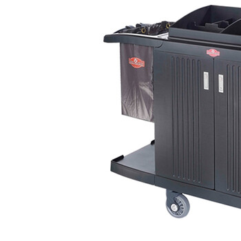 南 SFC-05 塑料客房服务车 黑色 带门 酒店客房服务车布草客房清洁车手推车宾馆工作车