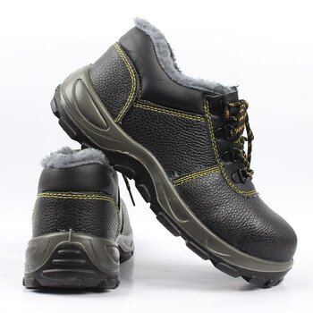 君御 E6011M防砸安全鞋牛皮鞋面低帮加棉防静电钢包头耐磨耐油劳保鞋 44*1双