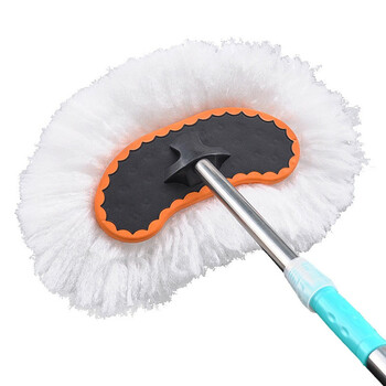 金诗洛 K400 软毛长柄牛奶丝头拖把  洗车用刷车清洁工具加长伸缩除尘掸 杆长92cm