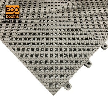爱柯部落 疏水防滑垫 PVC自由拼块地垫30×30cm×13mm泳池卫生间防滑地板浅灰色110317