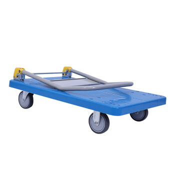 知旦手推车59*90*87cm承重600斤蜂窝轻音款四轮手拉车塑料物流仓储搬运车TC703 5寸轻音轮