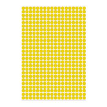 联嘉圆点标签记号贴 彩色圆点贴 不干胶分类贴纸 黄色6mm 一张468枚