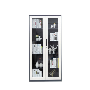 盛花 加厚钢制通玻文件柜资料柜物品柜凭证柜档案柜1850*900*400灰白套色