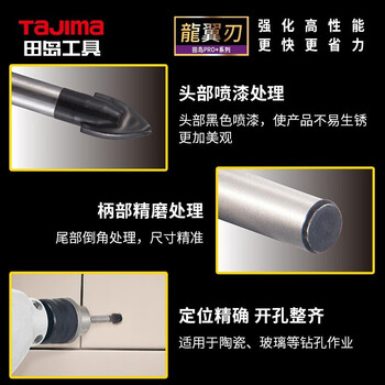 田岛（TAJIMA）XH-TCZ-8 龙翼刃合金三角钻陶瓷玻璃水泥打孔钻头5支装 8mm 1602-2732