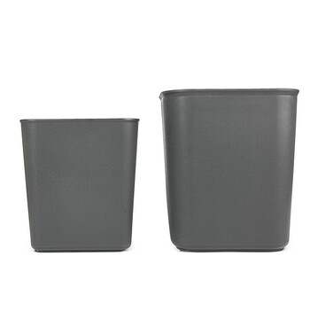 斯图加厚垃圾桶酒店客房垃圾桶不带盖直边宾馆餐厅纸篓办公室果皮垃圾桶 小号8L灰色