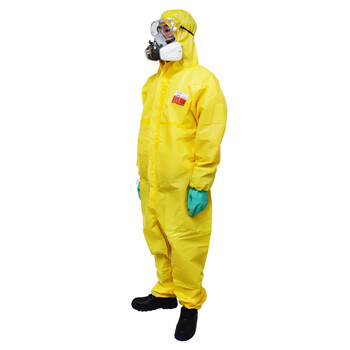 SAFEMAN君御 GAJ3000连体防护服 防尘透气防液体喷溅耐酸碱防化服 黄色-XXL 1套