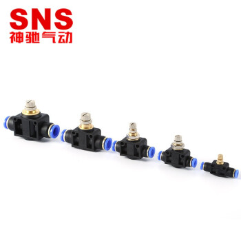 SNS神驰气动气管快插节流阀直通可调管道调速接头管道节流阀 SPA SPA-10