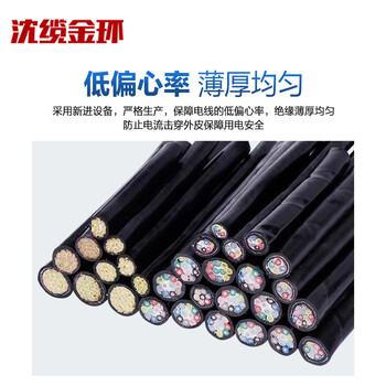 沈缆金环 ZR-KVVP22-450/750V-2*1.5mm² 国标阻燃铜芯钢带铠装屏蔽控制电缆 1米