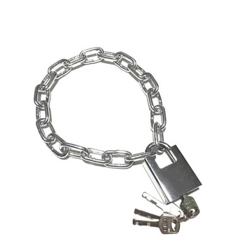 鼎红 链条锁防盗链子锁车锁大门锁防剪铁链锁吊链挂锁0.5米长链条+防剪锁