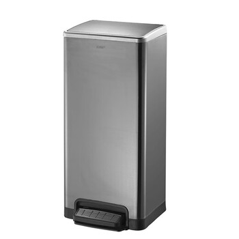 南 SJ50-F01 方形脚踏桶 黑金酒店套房脚踩果皮桶 商用厨房客厅脚踩开盖垃圾桶 办公室垃圾桶 容量50L