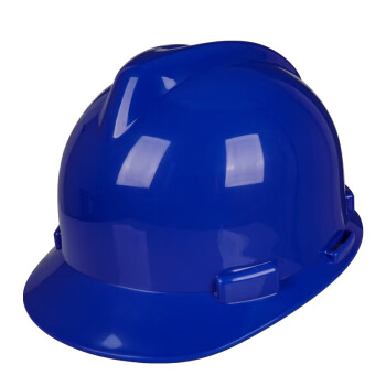 荣裕2003国标V字型PE安全帽 骑行头盔工地工程建筑电力施工防砸抗冲击头盔 蓝色 定制