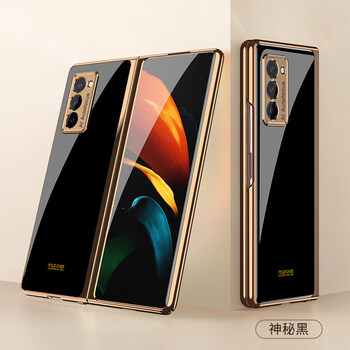 轻奢w2021翻盖式韩版f916n折叠屏保三星fold2w21f9160进口材质神秘黑