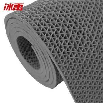 冰禹 BYly-67 塑料PVC防滑镂空垫地垫 S形加厚地毯地垫 灰色 1.2m*15m(5.5mm厚)