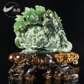名态天然岫玉摆件玉石精品玉雕手工雕刻龙龟工艺品送长辈生日礼物家居