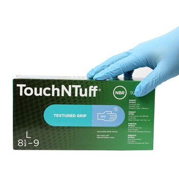 ANSELL 92-670丁腈橡胶一次性无粉手套耐酸碱抗穿刺防滑舒适灵巧定做 一盒L码