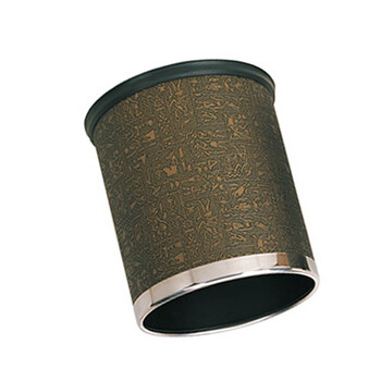 步鑫 圆形双层房间垃圾桶 室内果皮桶 圆形垃圾桶埃及皮纹 GPX-45