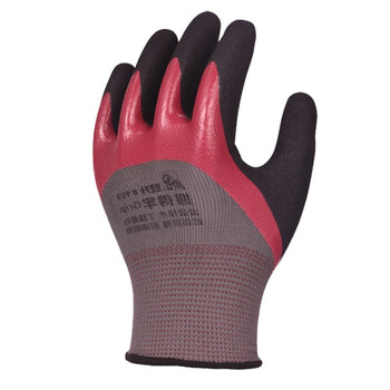 登升 159红黑握得牢丁腈磨砂涂胶手套 防滑耐磨耐油劳保手套 定做 1包（12双/包）