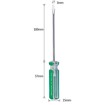 罗宾汉（RUBICON）No.101 强磁力彩条螺丝批 3.0 X 100mm螺丝刀 一字起子 改锥