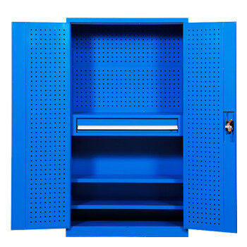 艾科堡 加厚重型工具柜1000*500*1800纯蓝色内二板一抽带挂板孔 AKB-GJG-88