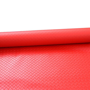 冰禹 BYlj-134 防水防滑地垫塑料垫 PVC塑胶地板垫子 红色人字2米宽*1米单价