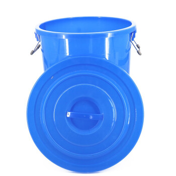 冰禹 BY-7513 大号加厚塑料圆桶 圆形收纳桶 大容量水桶垃圾桶 60L蓝色无盖