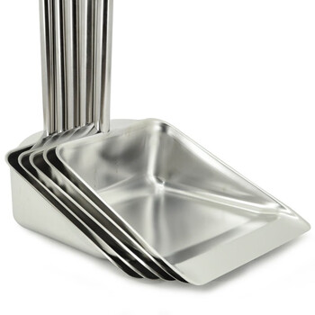 益美得 BJ201 加厚不锈钢簸箕物业酒店保洁垃圾铲 不锈弯把方形