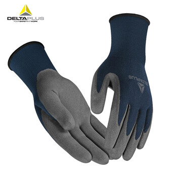 代尔塔（Deltaplus）201810 双层防水发泡PU涂层手套 轻薄耐磨无硅无溶剂 9码 12副/打