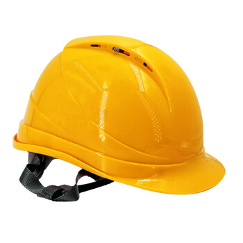 Raxwell RW5100 V型ABS安全帽新国标透气防砸绝缘建筑工地施工电力工程 黄色1顶