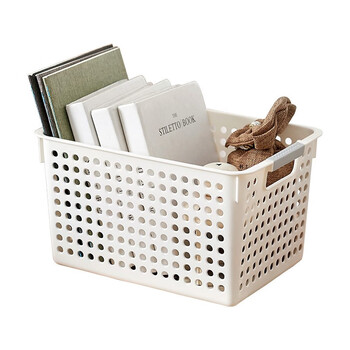 金固牢 KCzy-194 塑料收纳筐 蔬菜水果杂物篮 桌面白色置物篮 浅口小号
