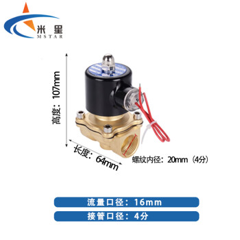 米星 黄铜电磁阀水阀汽车淋水阀气动电磁控制阀 AC220V 2W-160-15