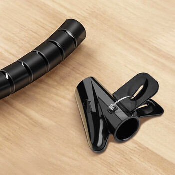 聚远 JUYUAN 理线管包线管束线管电线收纳固定整理绕线器束线器电源理线器黑色2米长直径28mm 5根起售 1根价