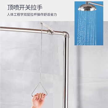 者也（ZYE）304不锈钢紧急双口洗眼器 验厂实验室复合式带脚踏喷淋冲眼器装置