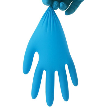 益美得 LK3218 一次性丁腈手套蓝色耐磨手套手套实验室无粉手套 100只装S码