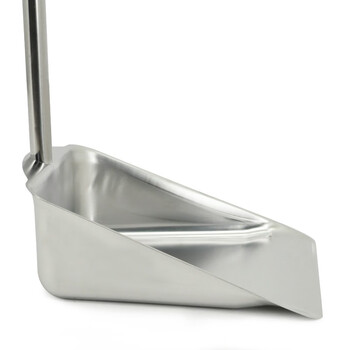 益美得 BJ201 加厚不锈钢簸箕物业酒店保洁垃圾铲 不锈弯把方形