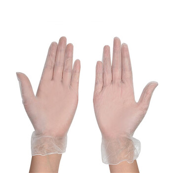 益美得 LK0001 一次性PVC手套透明色清洁防护无粉手套 100只装M码