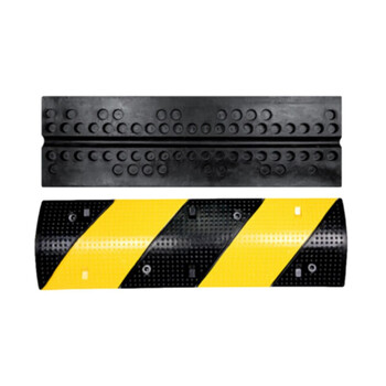 竹特 线槽减速带 橡胶PVC电缆保护槽压线板室内外地面 （斜纹大一线槽30cm宽*4.8cm高）企业定制