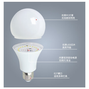 誉翊 LED节能灯泡 低压12-85V室内球泡灯E27螺口客厅卧室照明灯 低压15W 白光（5只装）