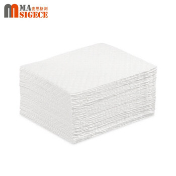 麦思格测（MASIGECE）XL-P0300 工业吸油棉 吸油毡 吸附化学溢油吸收材料 400×500×3mm 白色100片/约6KG/箱